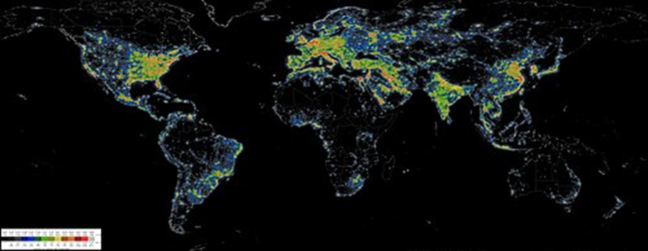 artificial lighting around the world
